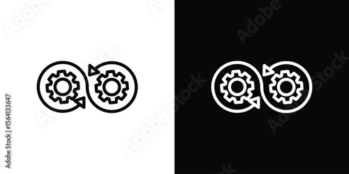 Devops icon symbol outline style. Editable icon in EPS10