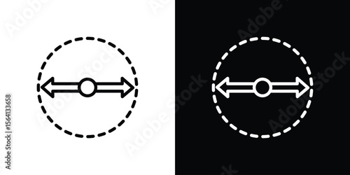 Diameter icon symbol outline style. Editable icon in EPS10