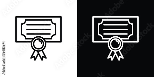 Diploma icon symbol outline style. Editable icon in EPS10
