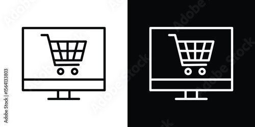 E commerce platform icon symbol outline style. Editable icon in EPS10