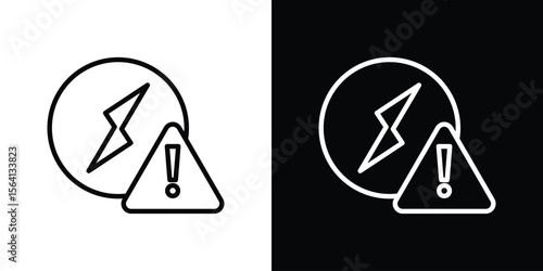 Electric Problem icon symbol outline style. Editable icon in EPS10