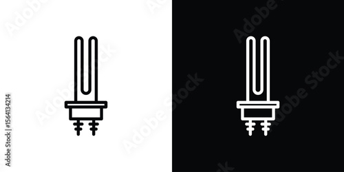 Heating element icon symbol outline style. Editable icon in EPS10