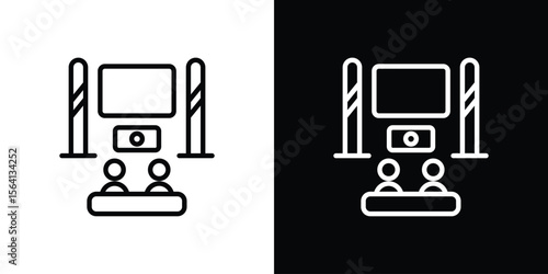 Home cinema icon symbol outline style. Editable icon in EPS10