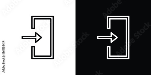 Inside icon symbol outline style. Editable icon in EPS10