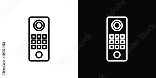 Intercom icon symbol outline style. Editable icon in EPS10