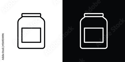 Jar icon symbol outline style. Editable icon in EPS10