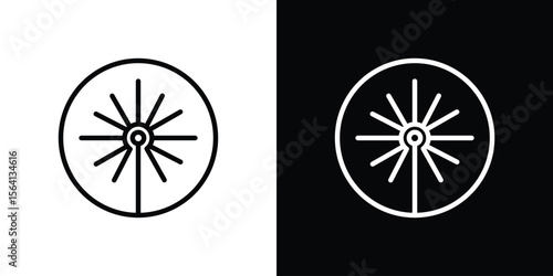 Laser beam icon symbol outline style. Editable icon in EPS10