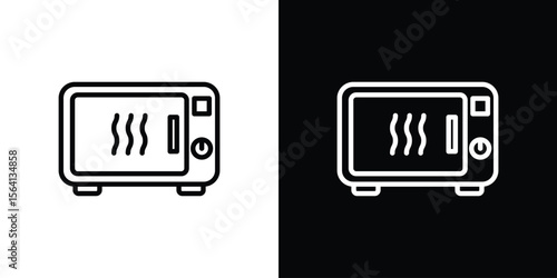 Microwave icon symbol outline style. Editable icon in EPS10