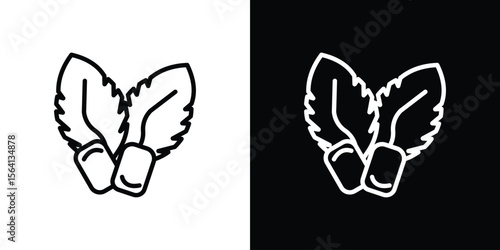 Mint gum icon symbol outline style. Editable icon in EPS10