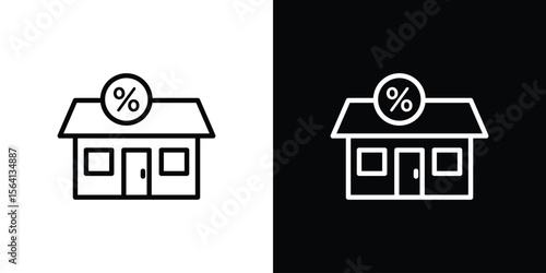 Mortgage rate icon symbol outline style. Editable icon in EPS10