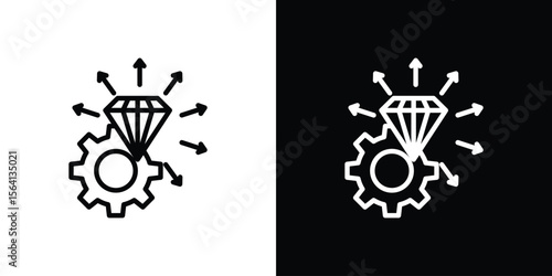 Operational excellence icon symbol outline style. Editable icon in EPS10