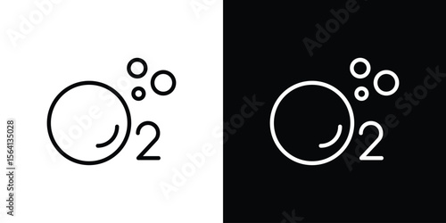Oxygen O2 icon symbol outline style. Editable icon in EPS10