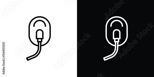 Oxygen mask icon symbol outline style. Editable icon in EPS10
