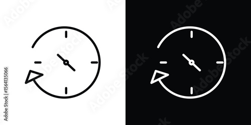 Past icon symbol outline style. Editable icon in EPS10