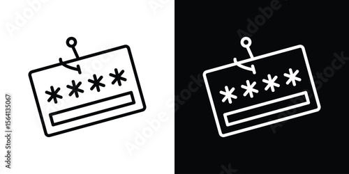 Password phishing icon symbol outline style. Editable icon in EPS10