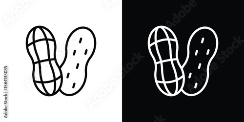Peanut icon symbol outline style. Editable icon in EPS10