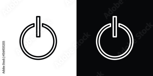 Power icon symbol outline style. Editable icon in EPS10