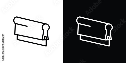 Print screen icon symbol outline style. Editable icon in EPS10