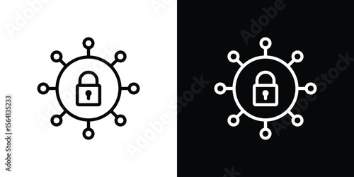 Private network icon symbol outline style. Editable icon in EPS10