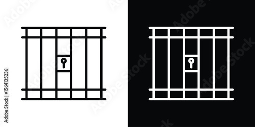 Prison icon symbol outline style. Editable icon in EPS10