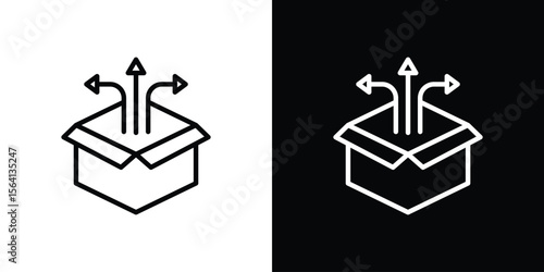 Product release icon symbol outline style. Editable icon in EPS10