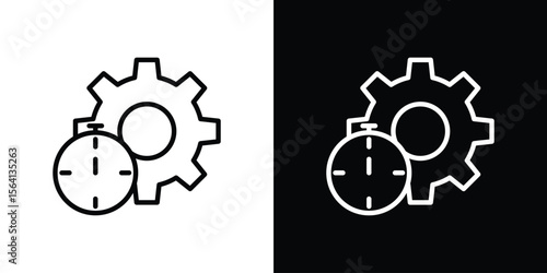 Productivity icon symbol outline style. Editable icon in EPS10