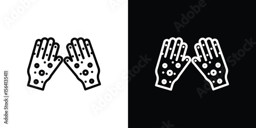 Rash hand icon symbol outline style. Editable icon in EPS10