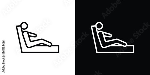 Resting icon symbol outline style. Editable icon in EPS10