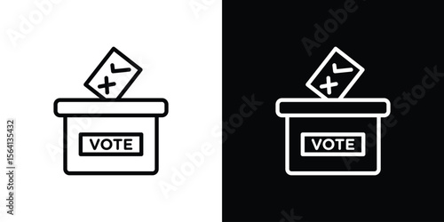 Referendum icon symbol outline style. Editable icon in EPS10