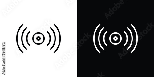Sensor icon symbol outline style. Editable icon in EPS10