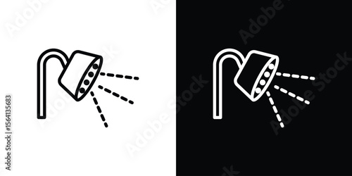 Shower Head icon symbol outline style. Editable icon in EPS10
