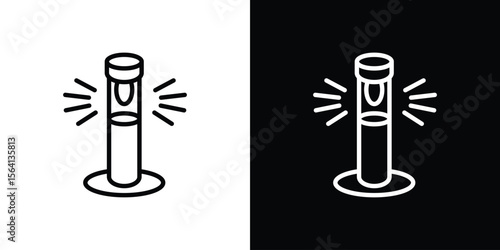 Solar Garden Light lamp icon symbol outline style. Editable icon in EPS10
