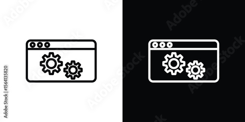 Software icon symbol outline style. Editable icon in EPS10