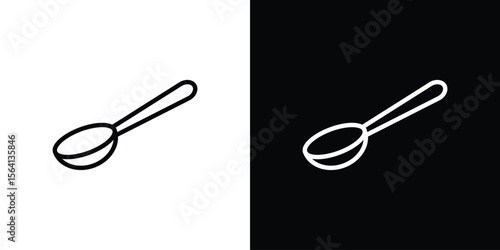 Spoon icon symbol outline style. Editable icon in EPS10
