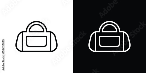 Sports bag icon symbol outline style. Editable icon in EPS10