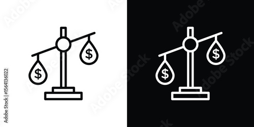 Taxes icon symbol outline style. Editable icon in EPS10