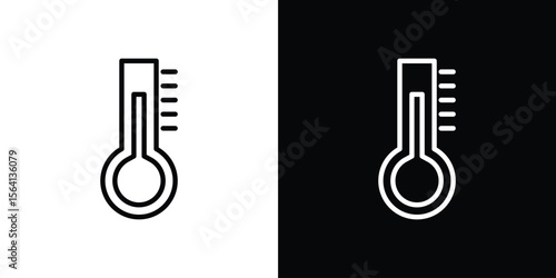 Thermometer icon symbol outline style. Editable icon in EPS10