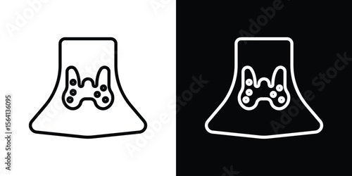 Thyroid icon symbol outline style. Editable icon in EPS10