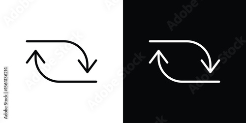 Two side icon symbol outline style. Editable icon in EPS10