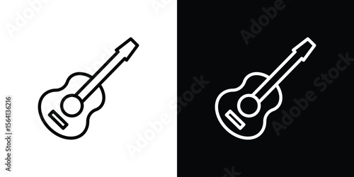 Ukulele icon symbol outline style. Editable icon in EPS10
