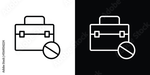 Unemployment icon symbol outline style. Editable icon in EPS10