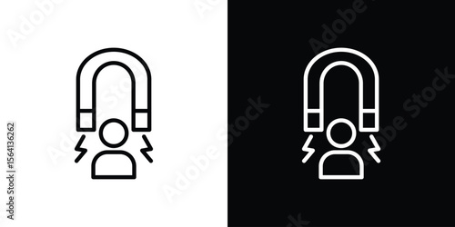 User engagement icon symbol outline style. Editable icon in EPS10