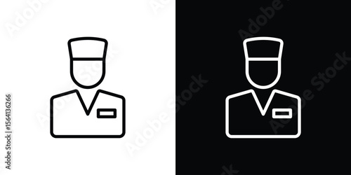 Valet icon symbol outline style. Editable icon in EPS10