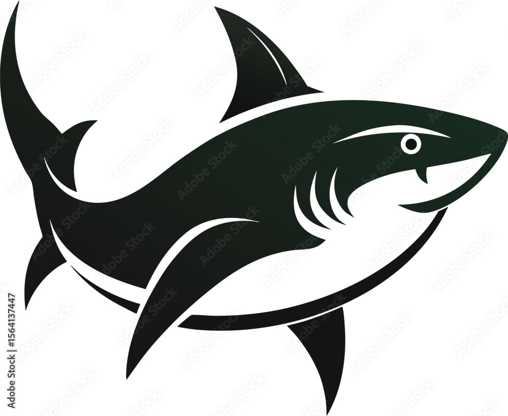 Fototapeta premium Shark silhouette bundle vector design with editable