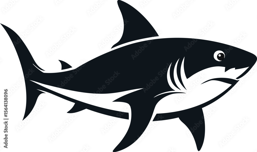 Obraz premium Shark silhouette bundle vector design with editable