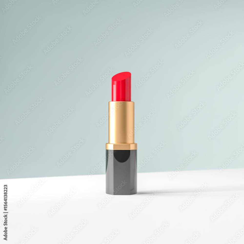 Glamorous red lipstick in a sleek black box, a bold beauty accessory Glamorous red lipstick in a sleek black box, a bold beauty accessory