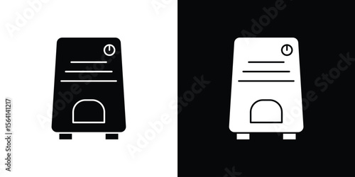 Air purifier icon simple flat graphic illustrations. Black and white silhouette vector