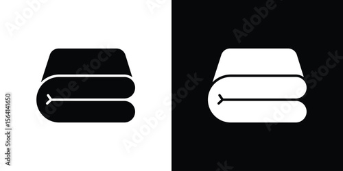 blanket icon simple flat graphic illustrations. Black and white silhouette vector