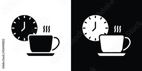 Break icon simple flat graphic illustrations. Black and white silhouette vector