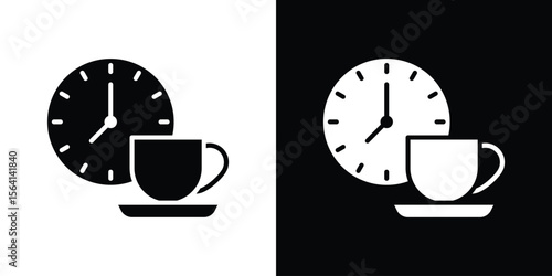 Break icon simple flat graphic illustrations. Black and white silhouette vector